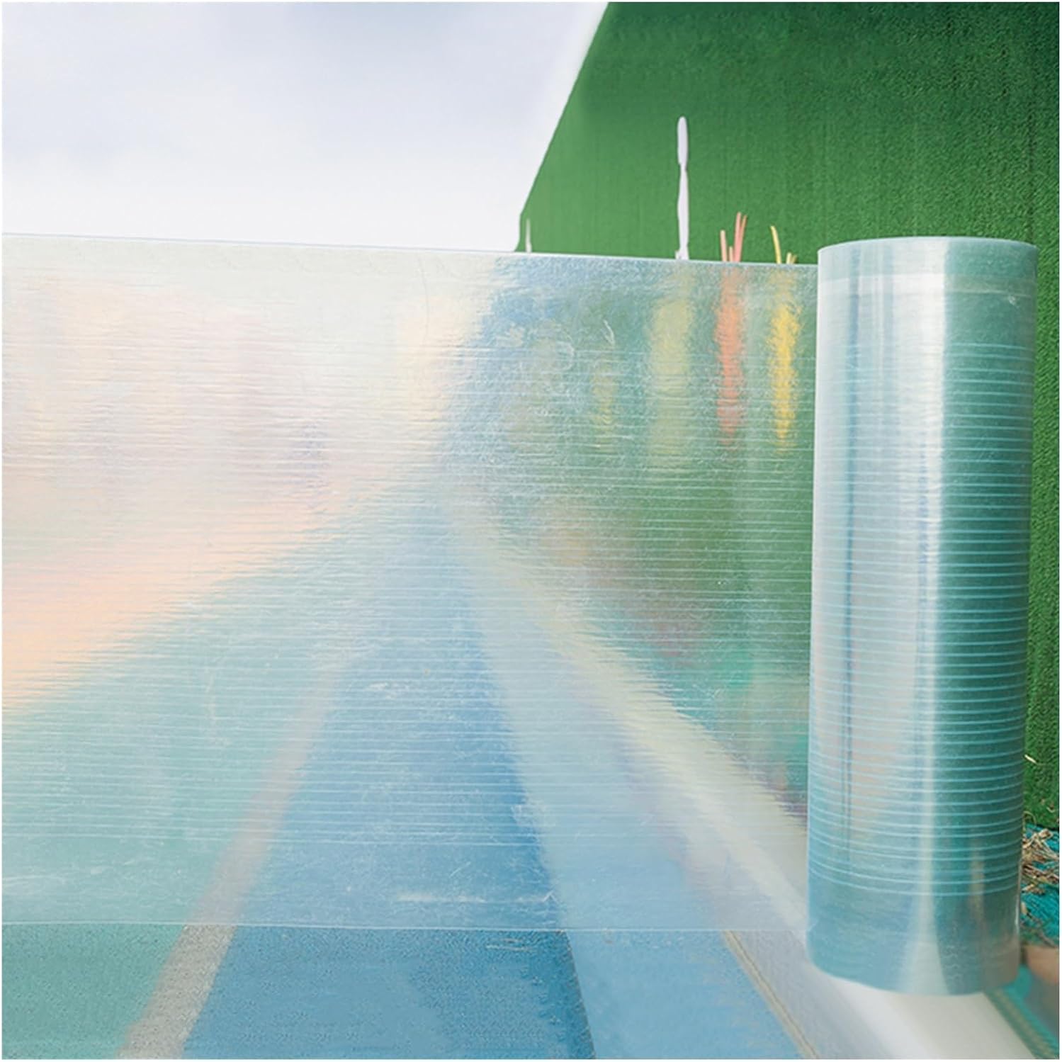 Polycarbonate Roofing Sheet, UV Resistant Greenhouse Clear Film, Garden Farm Agriculture Canopy Rain-Proof Cold Frame Shed Cover, Easy to Cut (Color : Clear-1mm, Size : 1.2x3m)