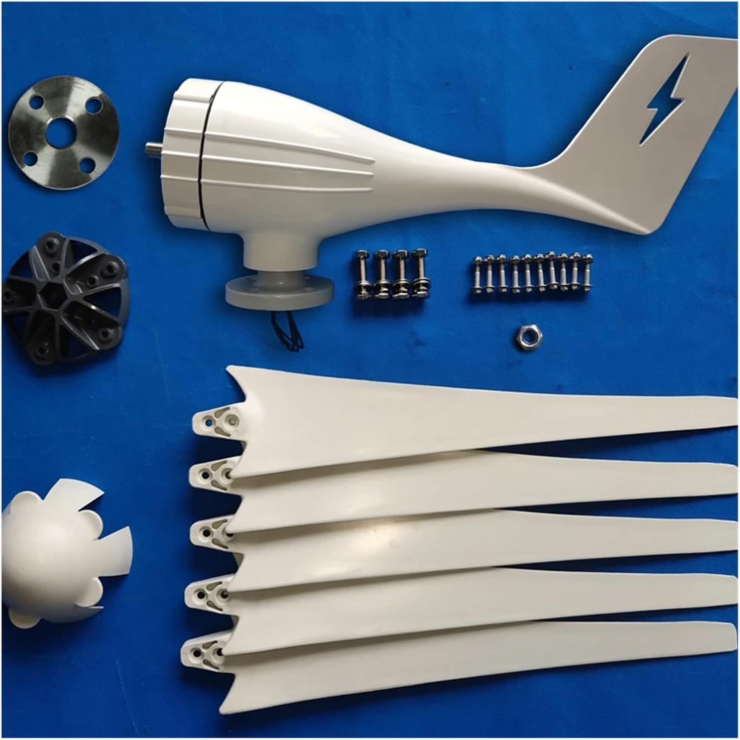 Wind Turbines, 5 Blades Windmills Wind Turbine Generator 3000W 12V 24V 48V for Home Use Low Wind Speed Starting Wind Turbines(48V)