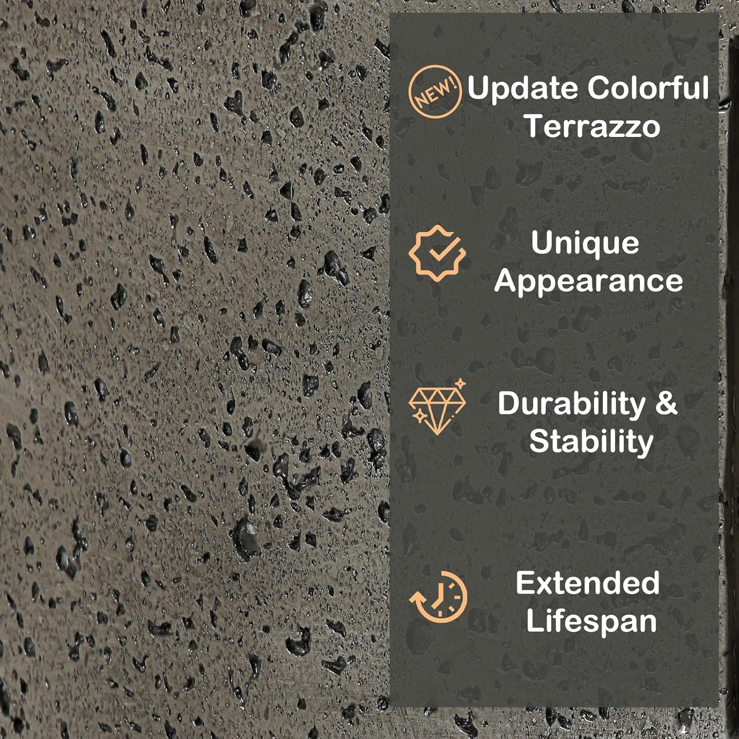 Outdoor Fire Pit, 56 inches Rectangle Propane Gas Patio Fire Table 50,000 BTU Concrete Travertine Design, Low Firepit Table with Lava Rocks, Waterproof Cover (Grey)