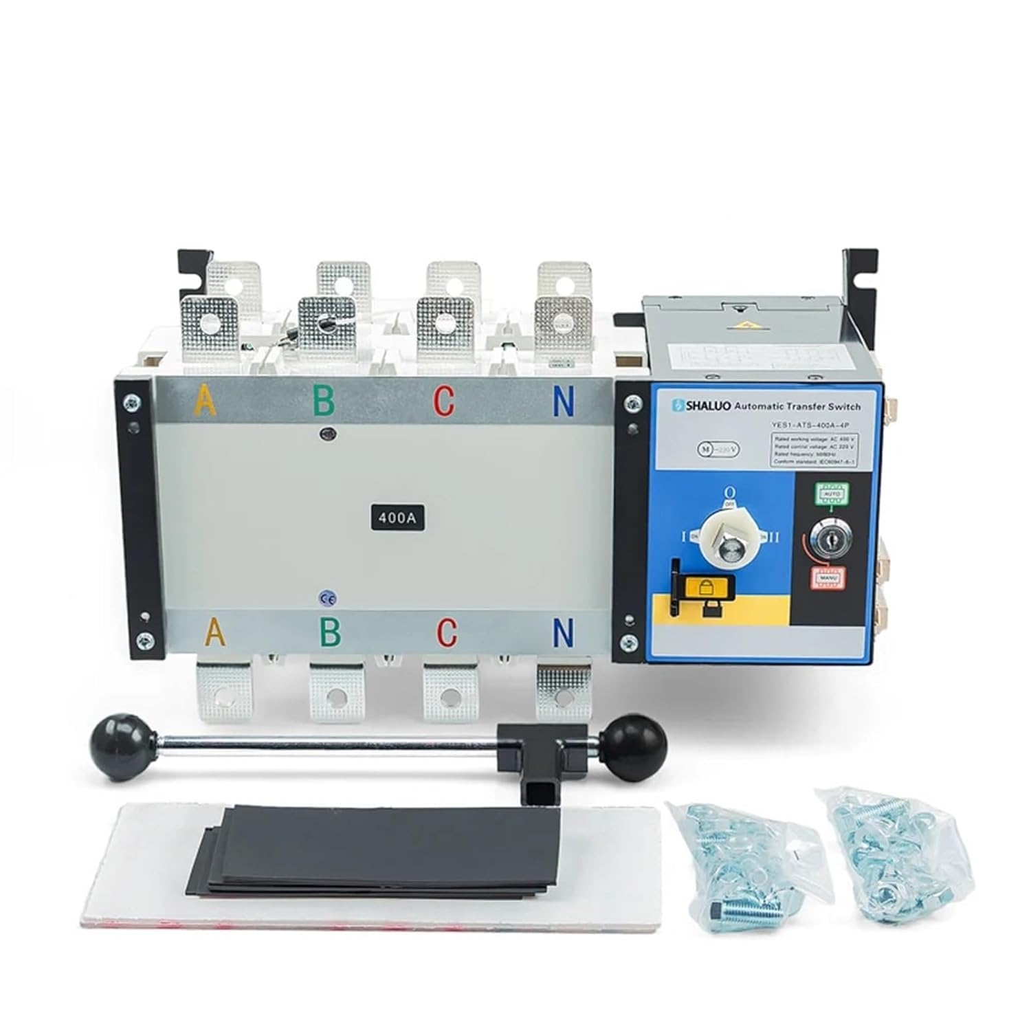 YES1 GA Series ATS Generator Dual Power Automatic Transfer Switch AC220V 400A 630A 4P Circuit Breaker YES1-ATS-630A-4P(630A 4P ATS)