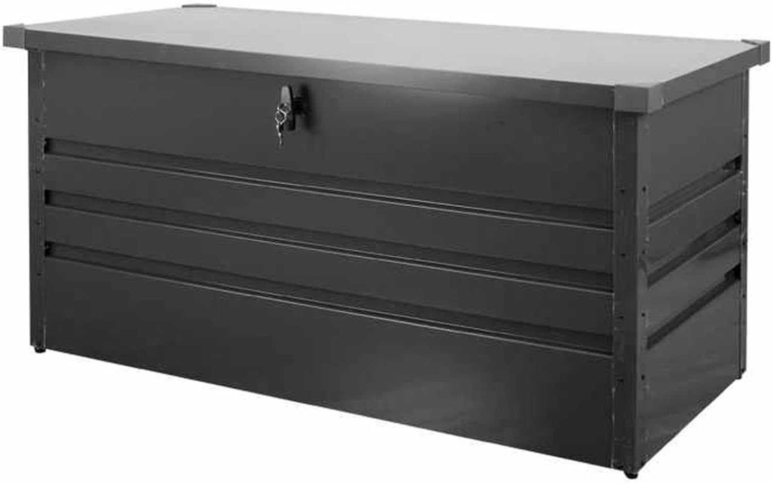 Metal Deck Box, Outdoor Waterproof Storage Containers with Lock, Patio Storage Box for Patio Furniture Garden Tools Pool Supplies Sports Equipment