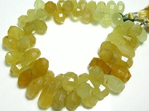 13 inch Natural Beads Strand of 10x8-14x9mm Faceted Drop heliodor Gemstone Beads for DIY Jewelry - Necklace, Bracelet, Earring, Ring.