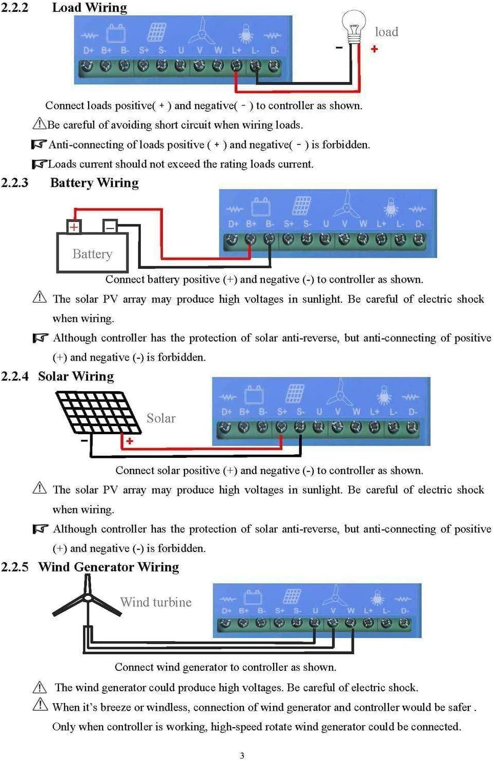3000W MPPT Charge Boost Controller with LCD Display Energy Windmill with Vertical Axis, Wind Turbine Generator Hybrid Charge Controller
