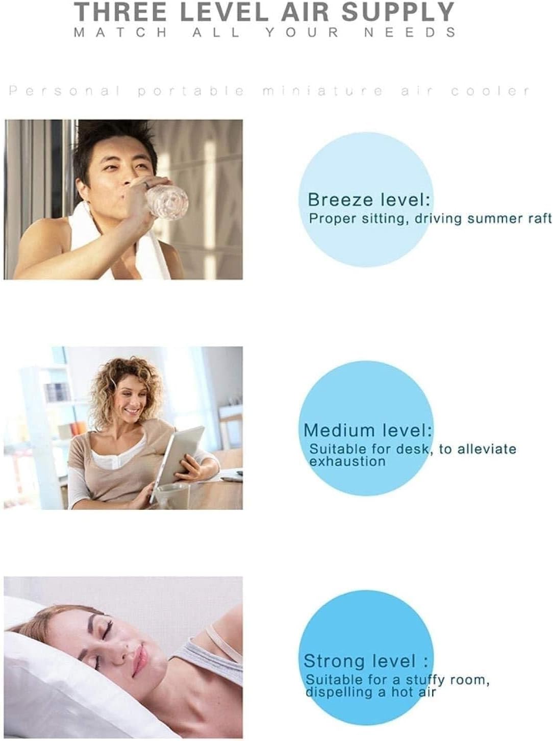 Mini Portable Air Conditioner, USB Charging Air Conditioning Fan S9 Mini Portable Air Conditioning Fan Home Refrigerator Cooler