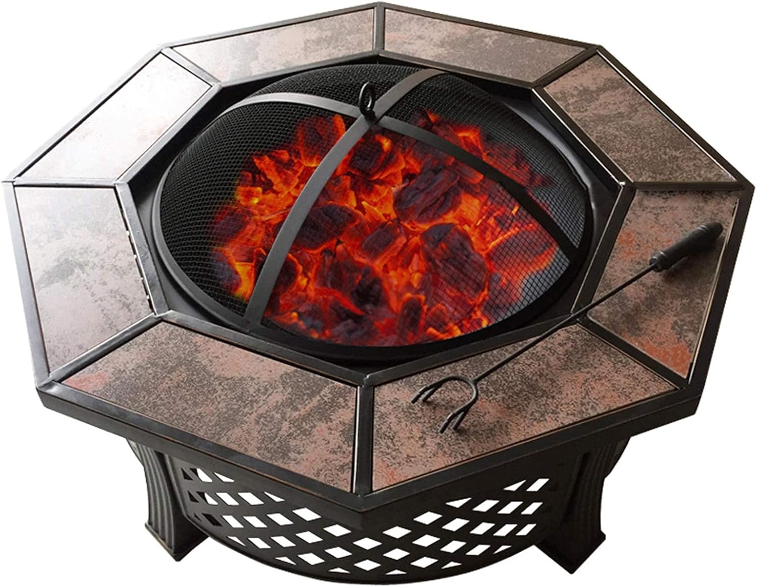 Fire Pits Outdoor Garden Burning Fire Pit Bowl BBQ Table, Terrace Patio Lawn Garden Outdoor Heating Burning Brazier, 88cm/34.6
