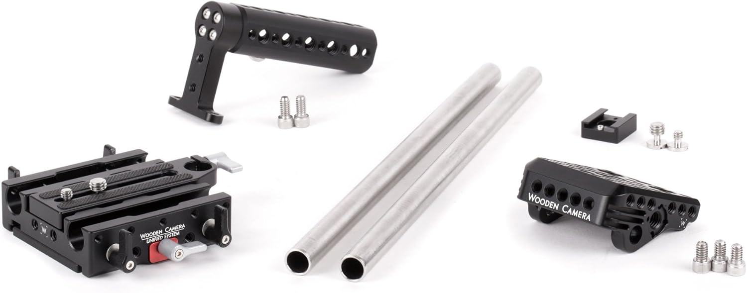 Wooden Camera Unified Accessory Kit for Canon C300mkII Camera (Base), Includes Top Plate, Baseplate, 2X 12 Rod, Top Handle