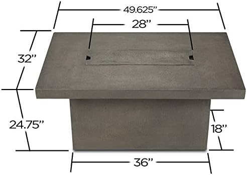 Real Flame Ventura Rectangle Propane or Natural Gas Fire Pit Table - 31