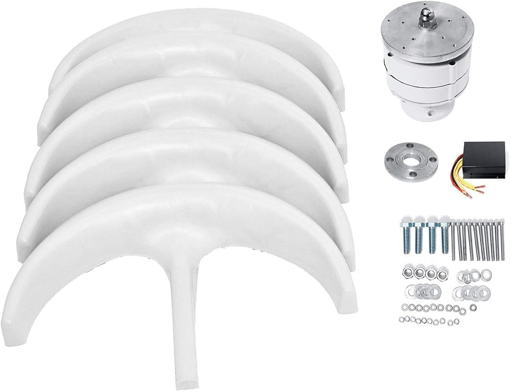 SISHUINIANHUA 12V/24V Wind Turbine Generator with Controller Lantern Vertical Axises Wind Generator for Residential Household Streetlight,4000w