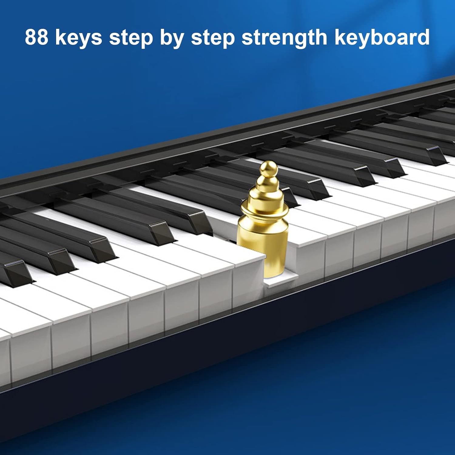 Digital Keyboard Piano 88 Key Semi-weighted Portable Electric Keyboard Built-in Speaker Rechargeable Battery Music Instrument with Bluetooth MIDI Connection For Beginners and Kids