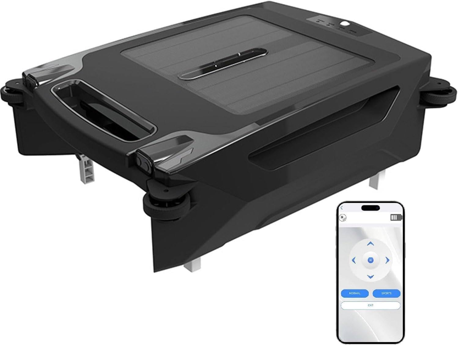 Pool Skimmer Robot, Pool Cleaner Vacuum Robot, 99.9% Debris Removal, 2 Speed Modes, Solar & Rechargeable Dual Mode Automatic Vacuum with Smart Obstacle Avoidance