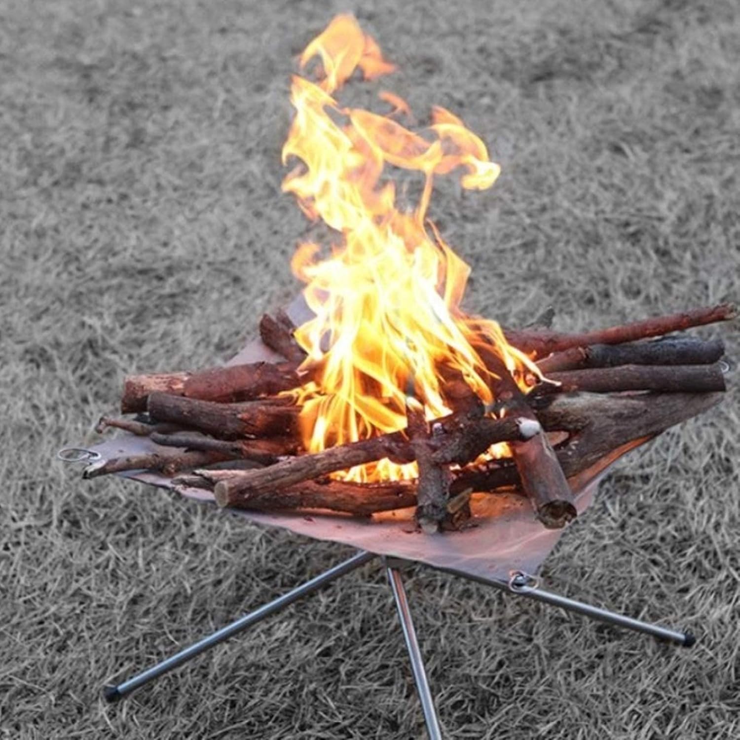 Foldable Fire Pits Outdoor Wood Burning,Portable Fire Pit for Camping,Outside Patio Heater,Stainless Steel Mesh Fireplace,Easy to Assemble