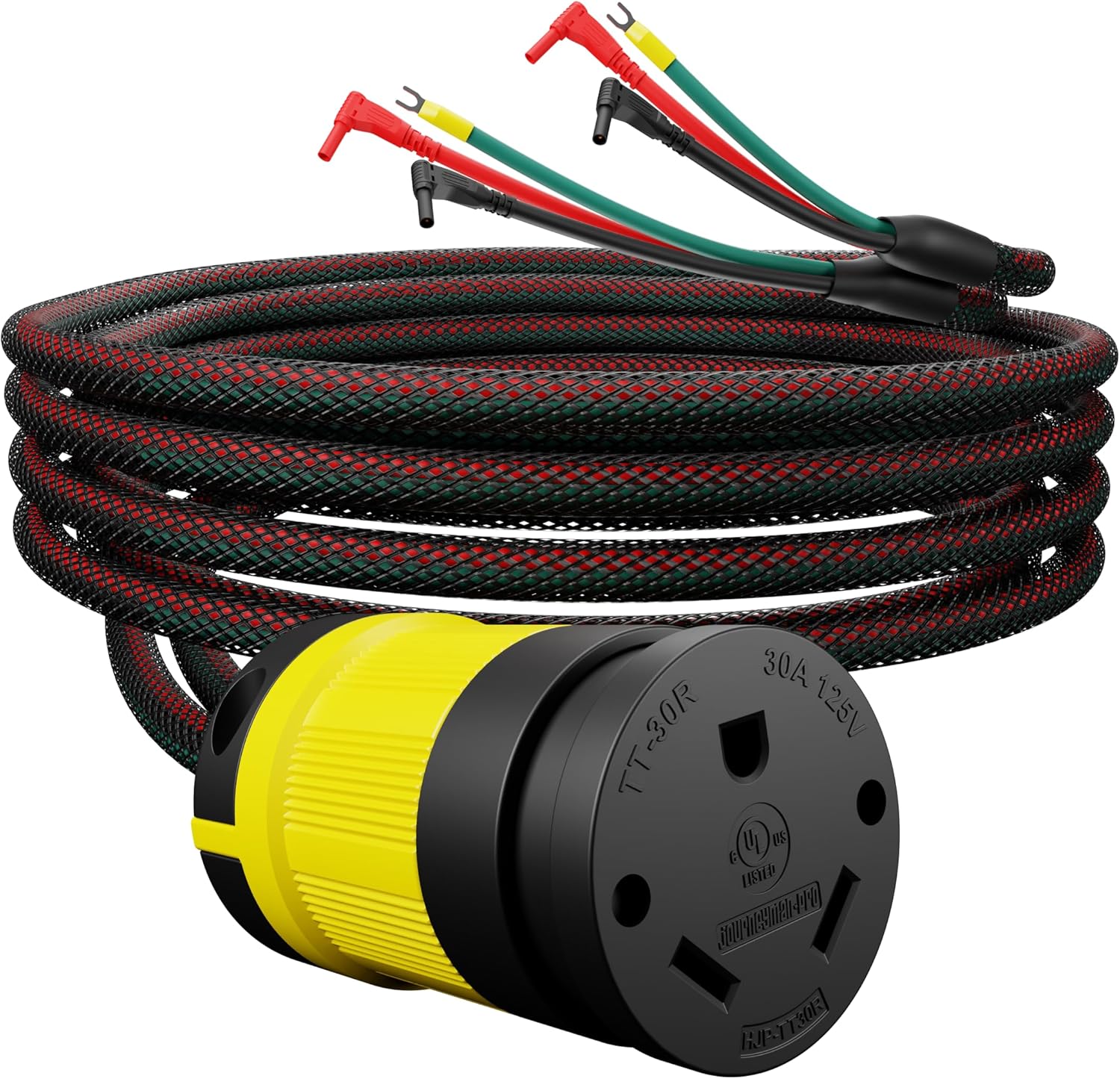 Journeyman-Pro 30A Parallel Cord Connection Kit, for Inverter Generators | 120-125 VAC, 30 AMP - 4000/3750 Watts TT-30R Female Connector RV Ready (TT30R Straight Blade)