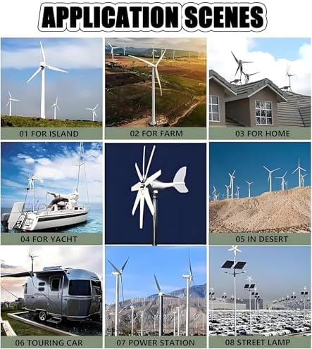 20000W Vertical Axis Wind Turbine Generator Kit, 12V/24V/48V, 8 Blades, Efficient Outdoor Power System for Home, RV, Marine - Eco-Friendly Windmill Solution
