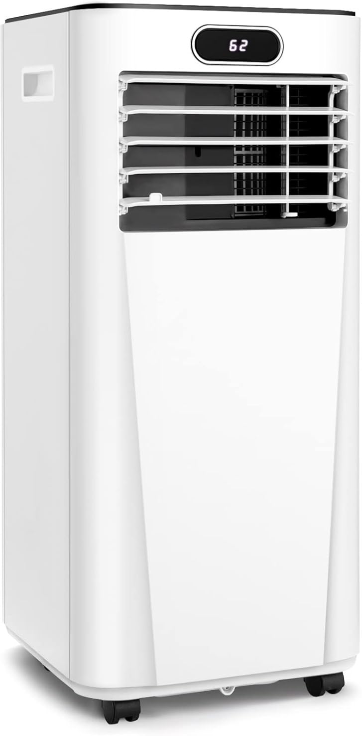 LDAILY 10000 BTU Portable Air Conditioner, 3-in-1 Air Cooler w/Fan & Dehumidifier Mode, Quiet AC Unit w/ 2 Fan Speeds & 24H Timer, 230 Sq. Ft Coverage, Remote Control (10000 BTU, White)