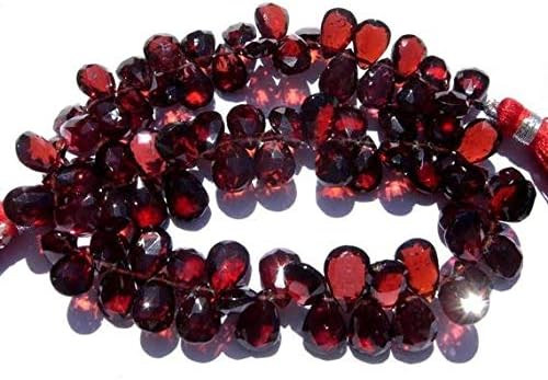 13 inch natural beads strand of 6x9-7x9mm faceted pear pyrope garnet gemstone briolletes beads for DIY jewelry - necklace, bracelet, earring, ring.
