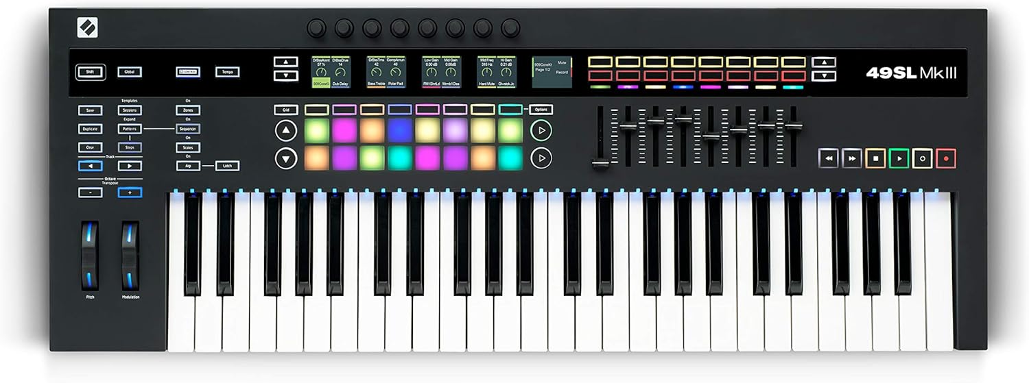 Novation 49SL MkIII, 49-key MIDI & CV equipped Keyboard Controller with 8 Track Sequencer