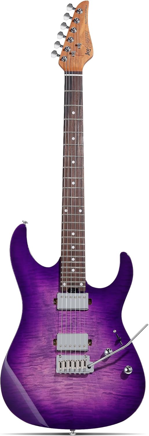 Leo Jaymz ST Pro Electric Guitar with Coil-Split, Roasted Maple Neck, Rosewood Fingerboard, Mahogany Body, Alnico 5 Pickups
