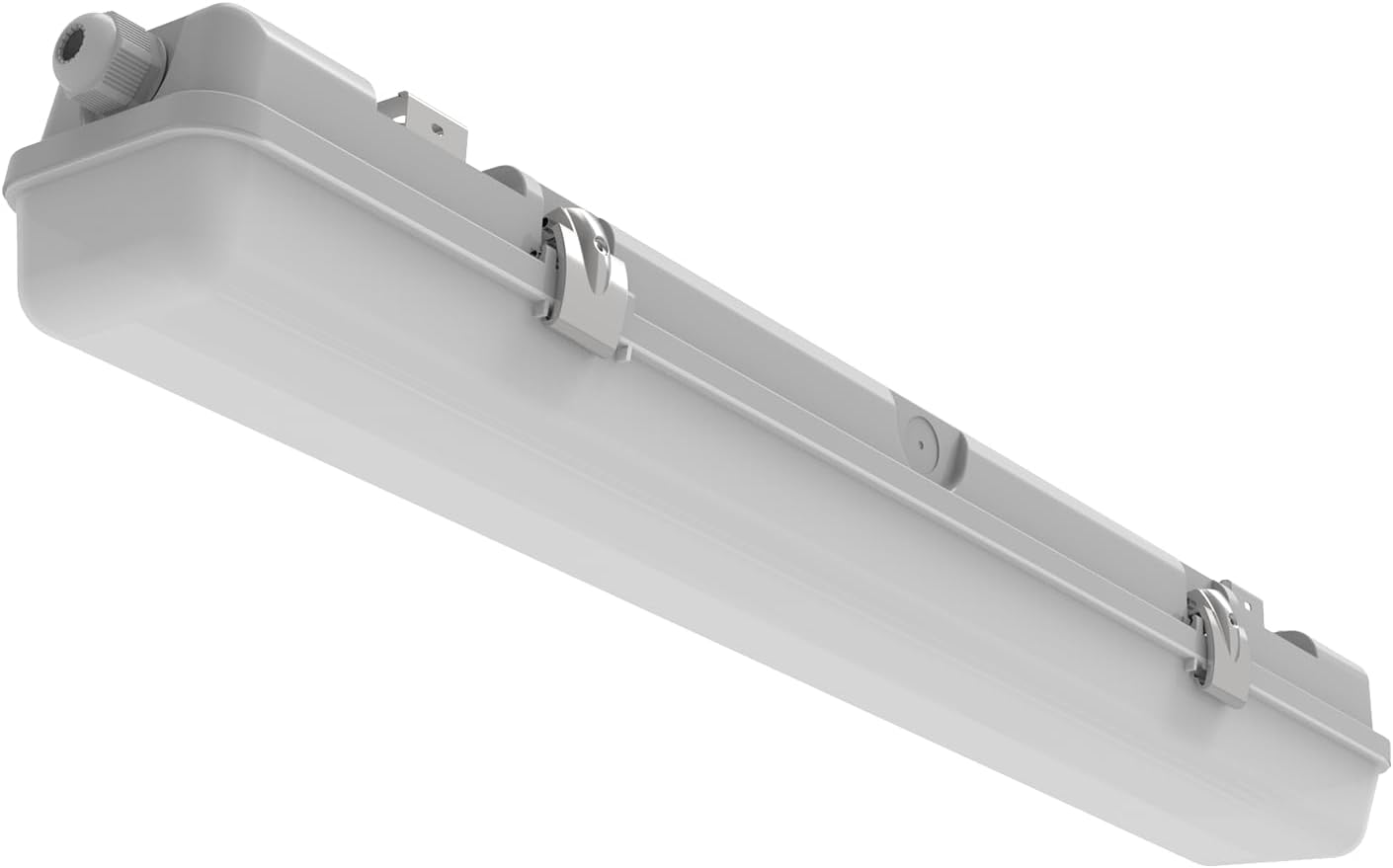 2FT LED Vapor Tight Light, IP65 IK08, 10W(1250lm)/20W(2500lm) Selectable, 5000K, 100-277V, Outdoor Waterproof Shop Light, Vapor Proof Lighting Fixture for Carport Parking Garage Car Wash, FCC Listed