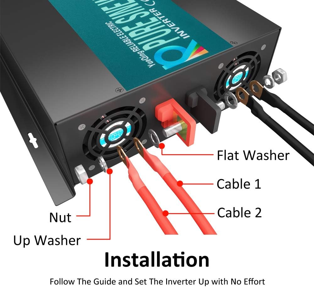 WZRELB RBPRC300012 3000W 12V 110~120V Pure Sine Wave Solar Power Inverter with Remote Control Switch