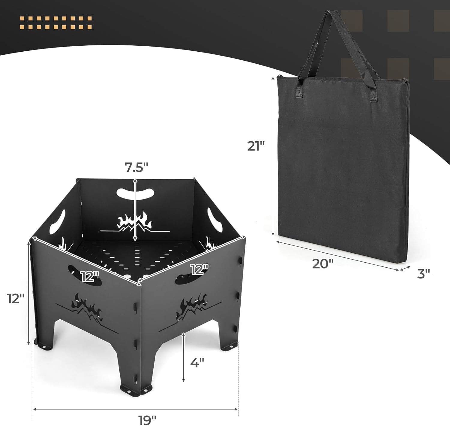 Giantex Portable Fire Pit for Outside - 19