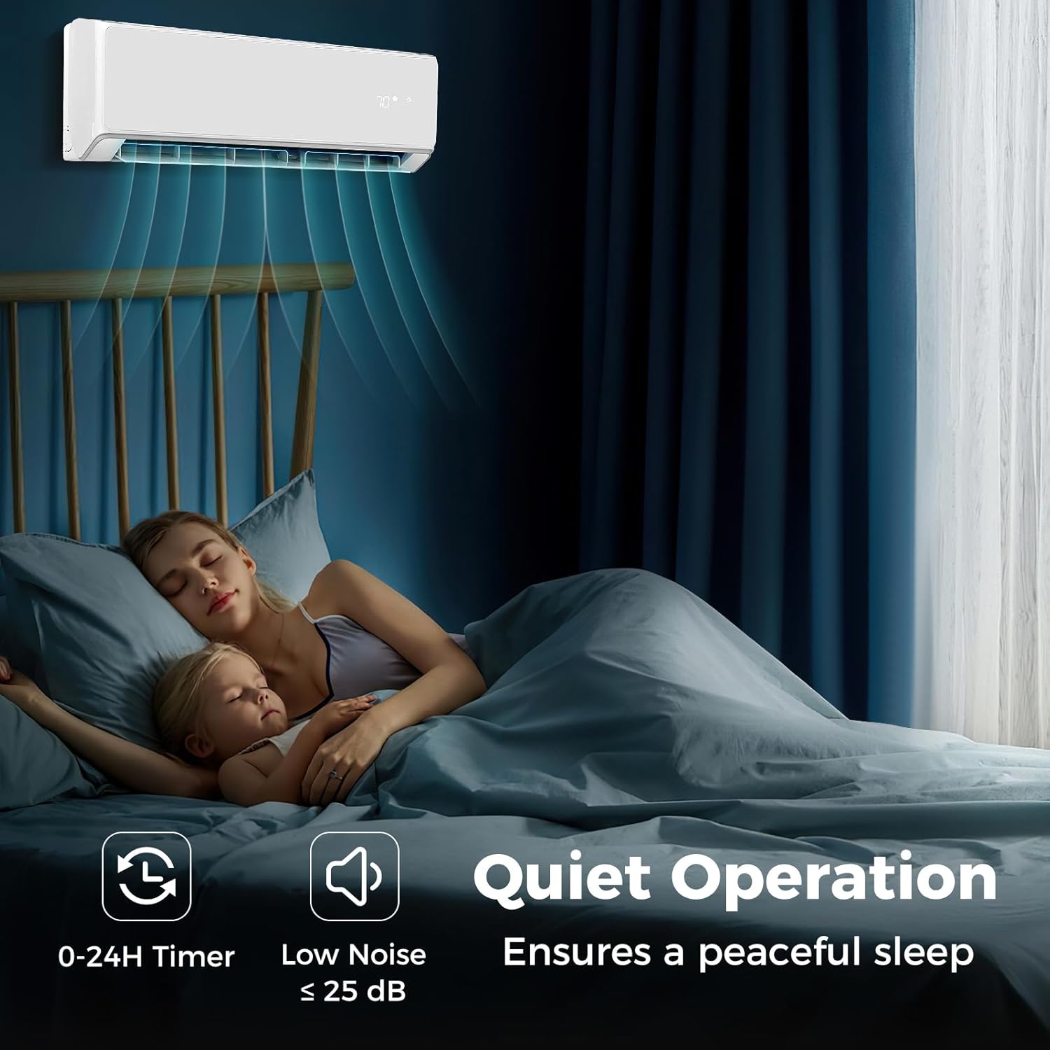 ARLIME 12000 BTU Wifi Enabled Mini Split Air Conditioner & Heater, 22 SEER2 208-230V Inverter AC Unit Cools Rooms up to 750 Sq. Ft, Energy Efficient Split Wall AC w/Heat Pump & Installation Kit