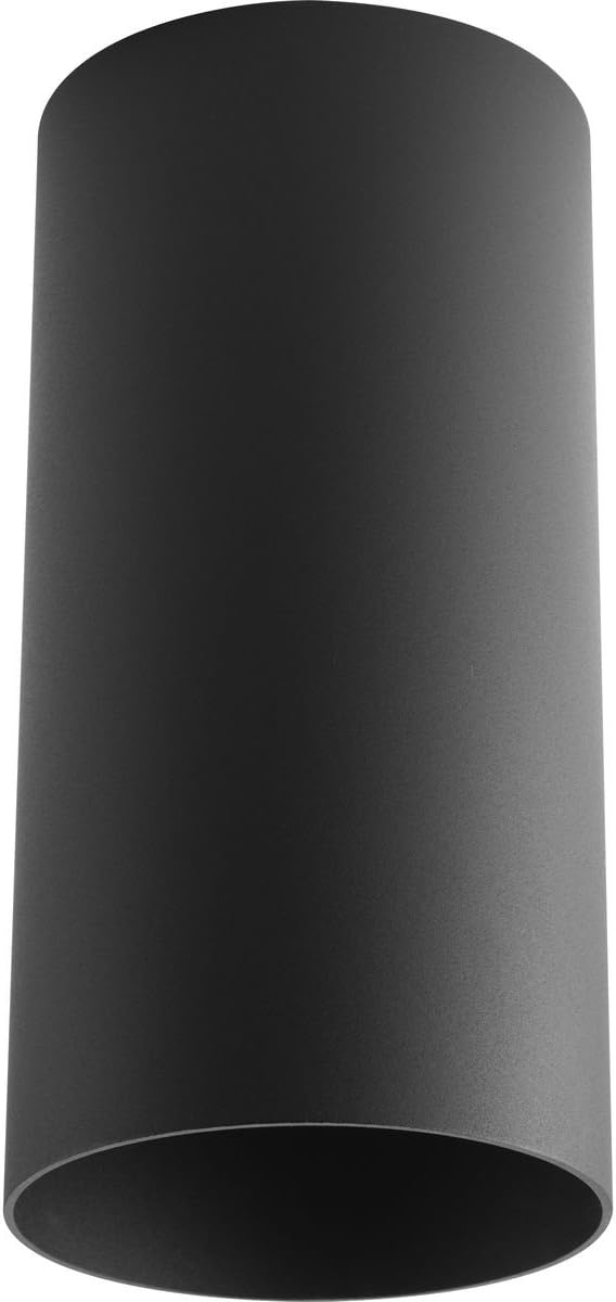 Progress Lighting 6-Inch Cylinder Outdoor Ceiling Light, 1-Light Modern Flush Mount Ceiling Light Fixture, Interior and Exterior Lighting for Home or Porch, Aluminum Construction, Black (P5741-31)