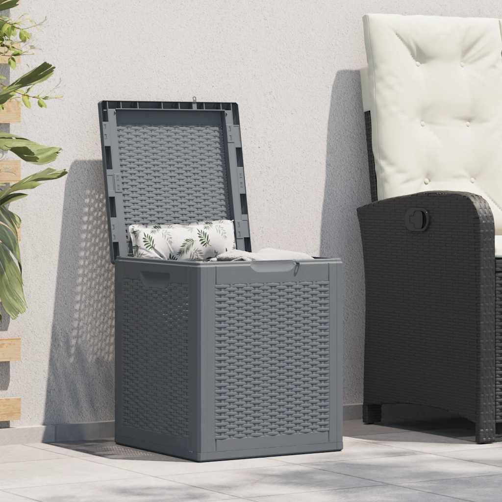 Outdoor Cushion Storage, Polypropylene Garden Tool Storage Grey Rectangular Tool Boxes for Garden and Terrace, Easy Assembly