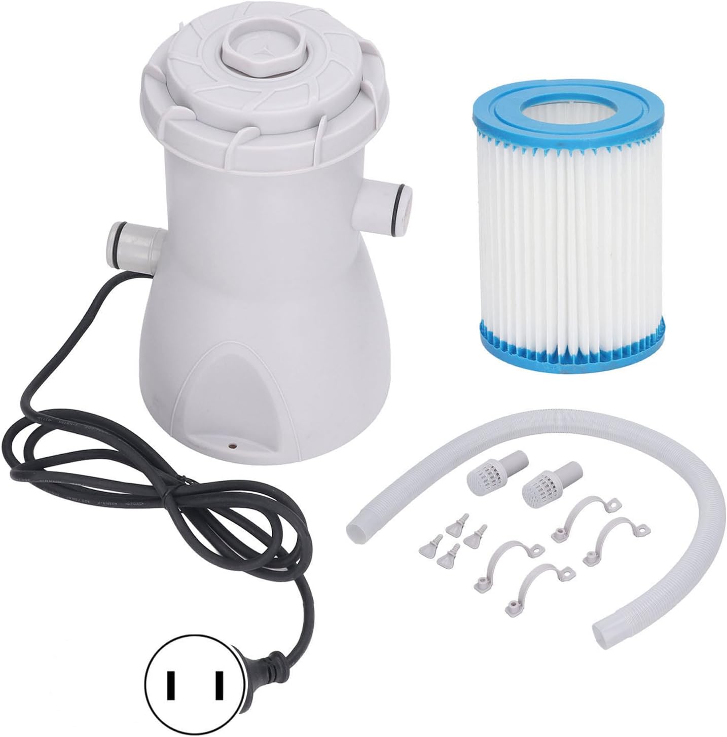 Oumefar Pool Filter Pump, Swimming Pool Filter 800GAL 30W for Cleaning (US Plug 110‑120V)