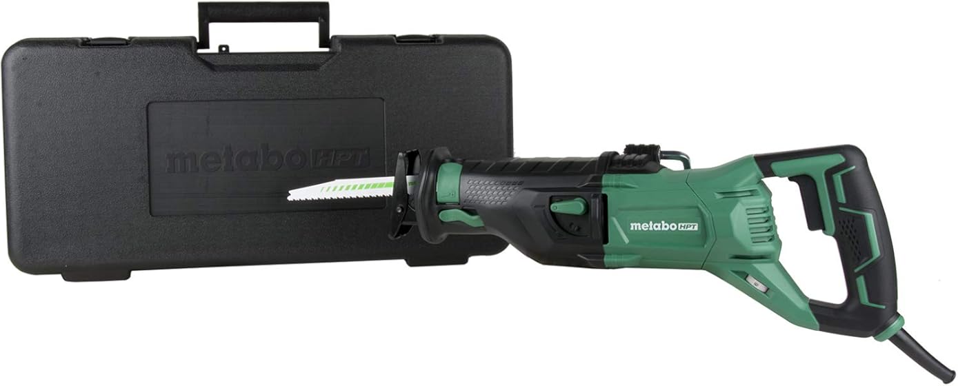 Metabo HPT Reciprocating Saw | Corded | 11-Amp | Variable Speed | Orbital Function Switch | Bevel Gear Drive System | Adjustable Pivot Foot | CR13VST