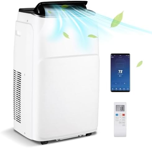 ARLIME Portable Air Conditioner,13000 BTU AC Unit, Smart WiFi App & Voice Control, 4 in 1 Quiet AC Unit w/Cool, Fan, Heat & Dehumidifier, Sleep Mode, 24H Timer, Remote Control & Window Kit, White