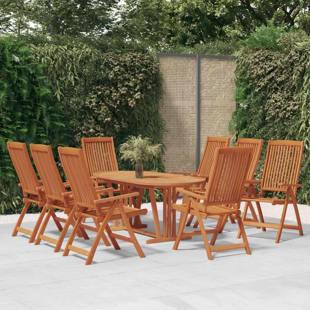 Folding Patio Chairs 8 pcs Solid Wood Eucalyptus,Ultimate Comfort Garden Chair: Reclining, Foldable, and Made from Solid Eucalyptus Wood Outdoor Furniture, Outdoor Chairs