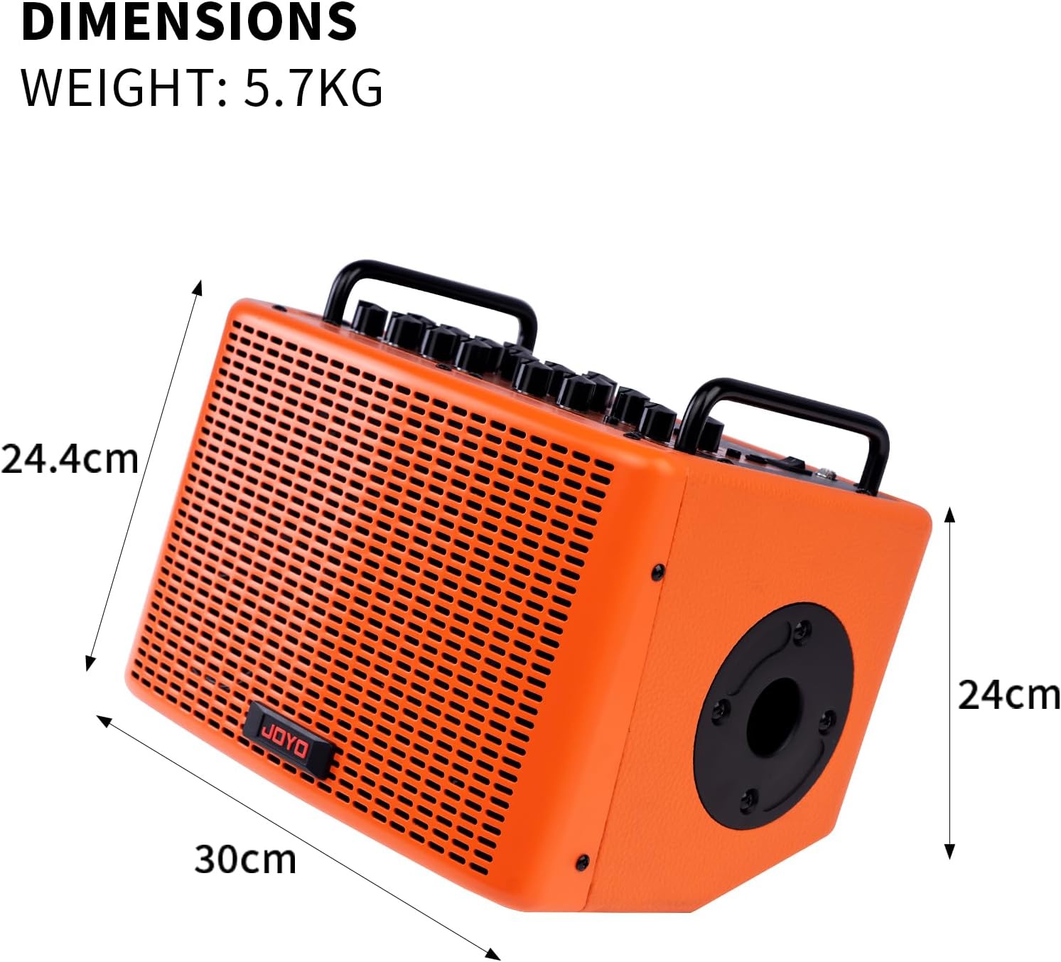 JOYO 40W Acoustic Amplifier Rechargeable Bluetooth Combo Guitar Amp 20 Drum Patterns Reverb Chorus Delay Mic Channel for Live Streaming Outdoor Stage (BSK-40 Orange)
