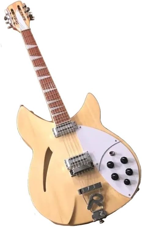 Natural Wood 12-String Semi-Hollow Electric Guitar - 360 Style - 21 Frets - Alder