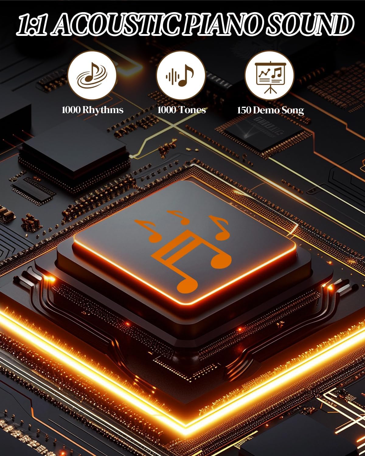 Ktaxon 88 Key Keyboard Piano Digital Piano with Dual Power Supply, 3 Teaching Modes, Bluetooth Audio & MIDI, Comprehensive Function Interface, 1000 Rhythms& 1000 Tones &150 Demo Songs (Compact)