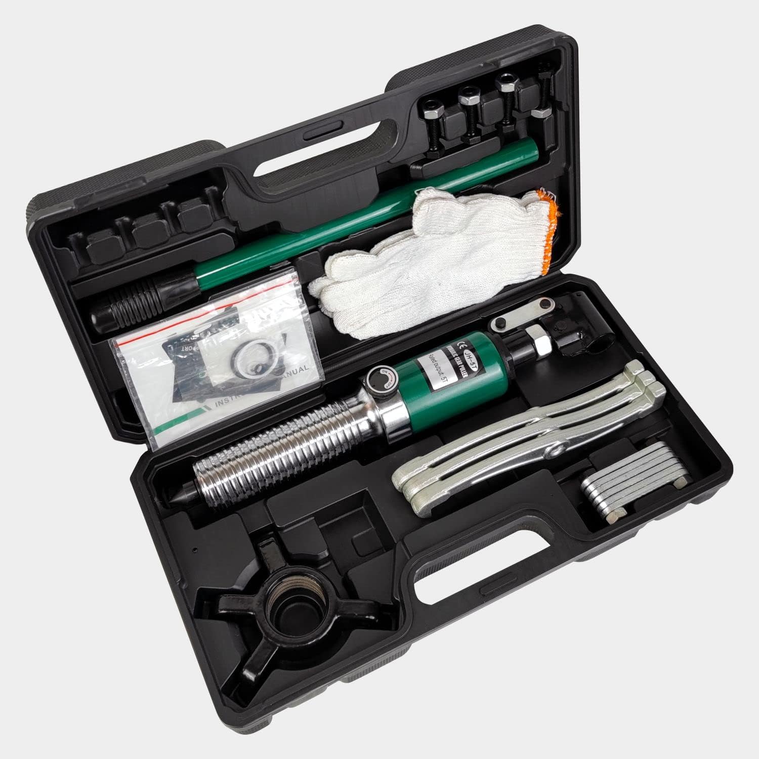 10T Hydraulic Gear Puller Set Wheel Bearing Puller Kit 2 or 3 Jaws Pulling Separator for Wheel Hubs Rotors Car Axles Pulleys Brake Drums (10 inch JAW)