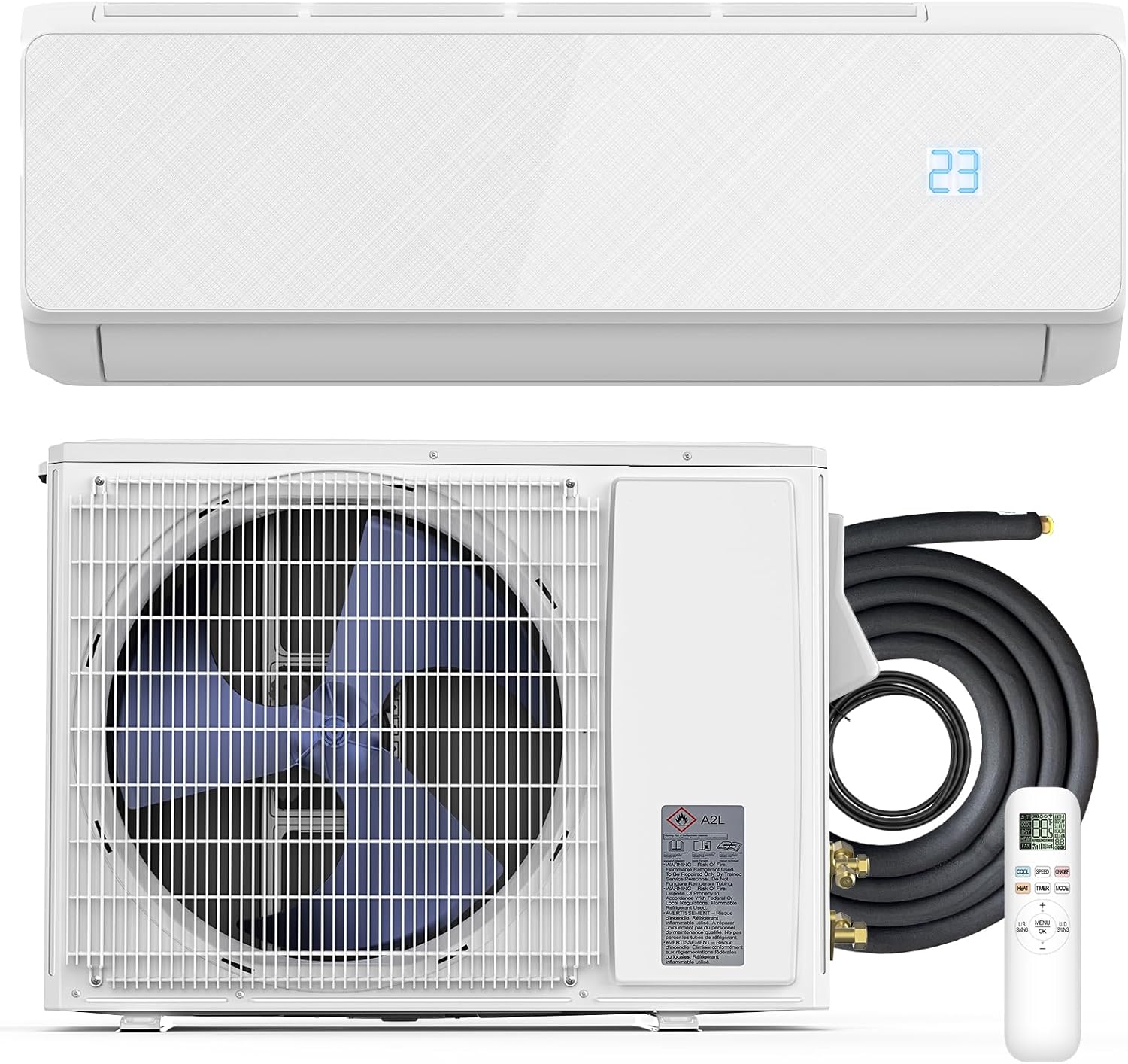 12000 BTU Mini Split Air Conditioner & Heat Pump – Inverter SEER2 22 115V, Energy Star, Ultra Quiet, with Child Lock, Self-Cleaning, Cools and Heats Up to 750 Sq.ft, Easy Installation Kit
