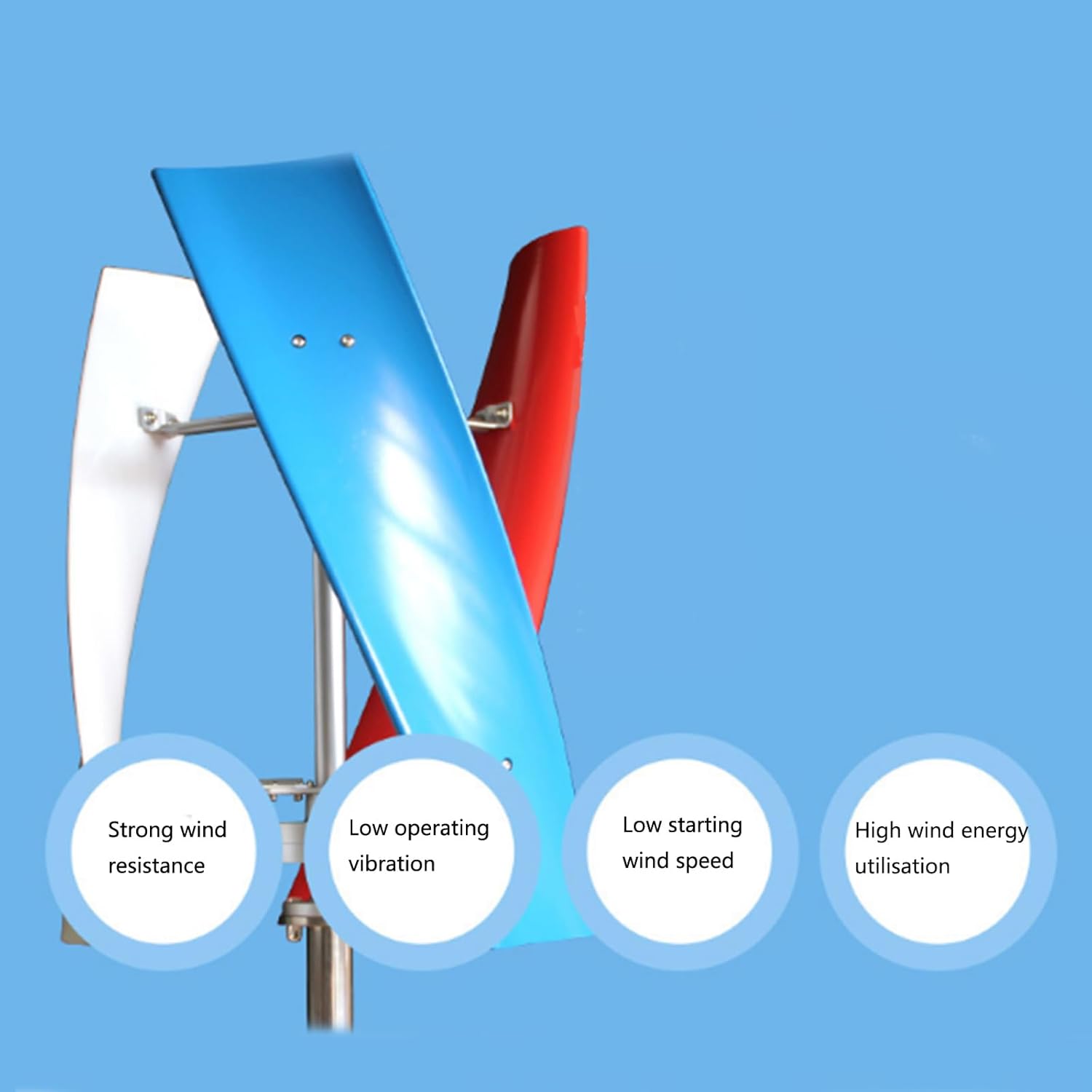 800W No Noise Vertical Wind Turbine Generator,12V 24V 48V Magnetic Levitation Wind Turbine with Controller Suitable for Patio Outdoor