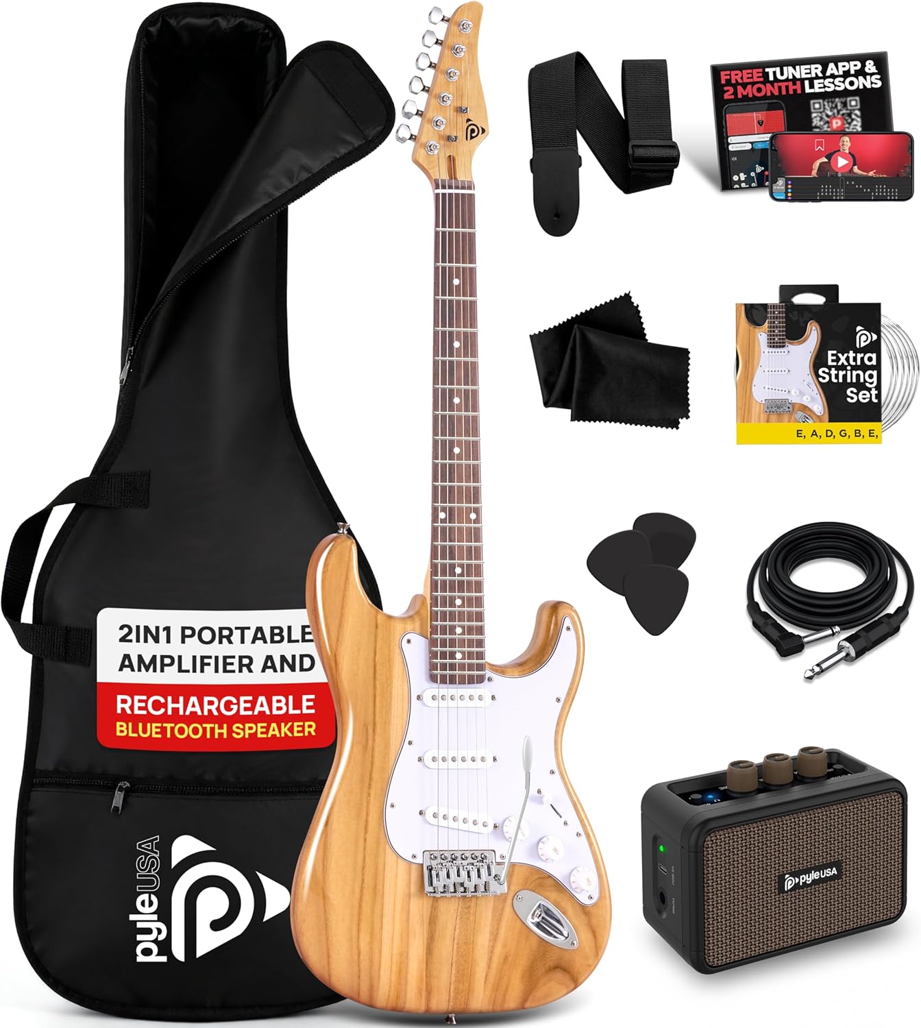 Pyle Electric Guitar and Amp Kit - Full Size 39