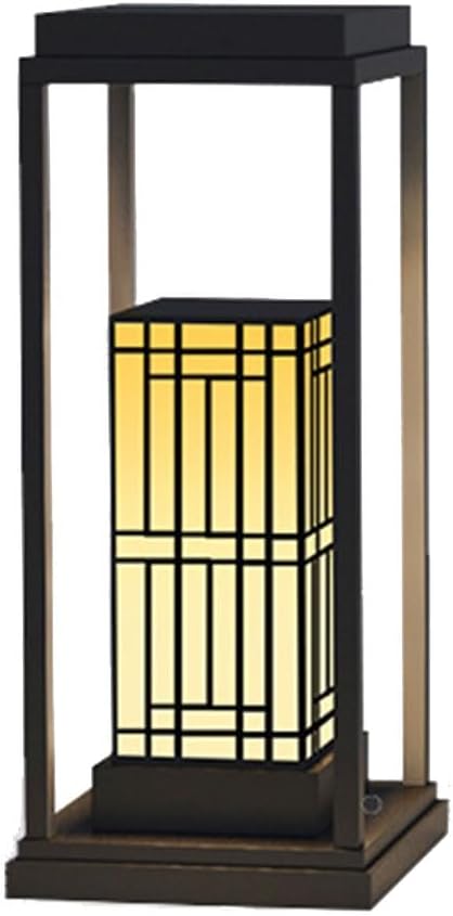 RCIDOS Retro Style Black Post Light Imitation Marble Column Head Lights Waterproof Outdoor IP54 Villa E27 Pillar Cap Lamps for 4x4 5x5 Wood Pillar Lighting Fixture for Courtyard Fence Porch Lights