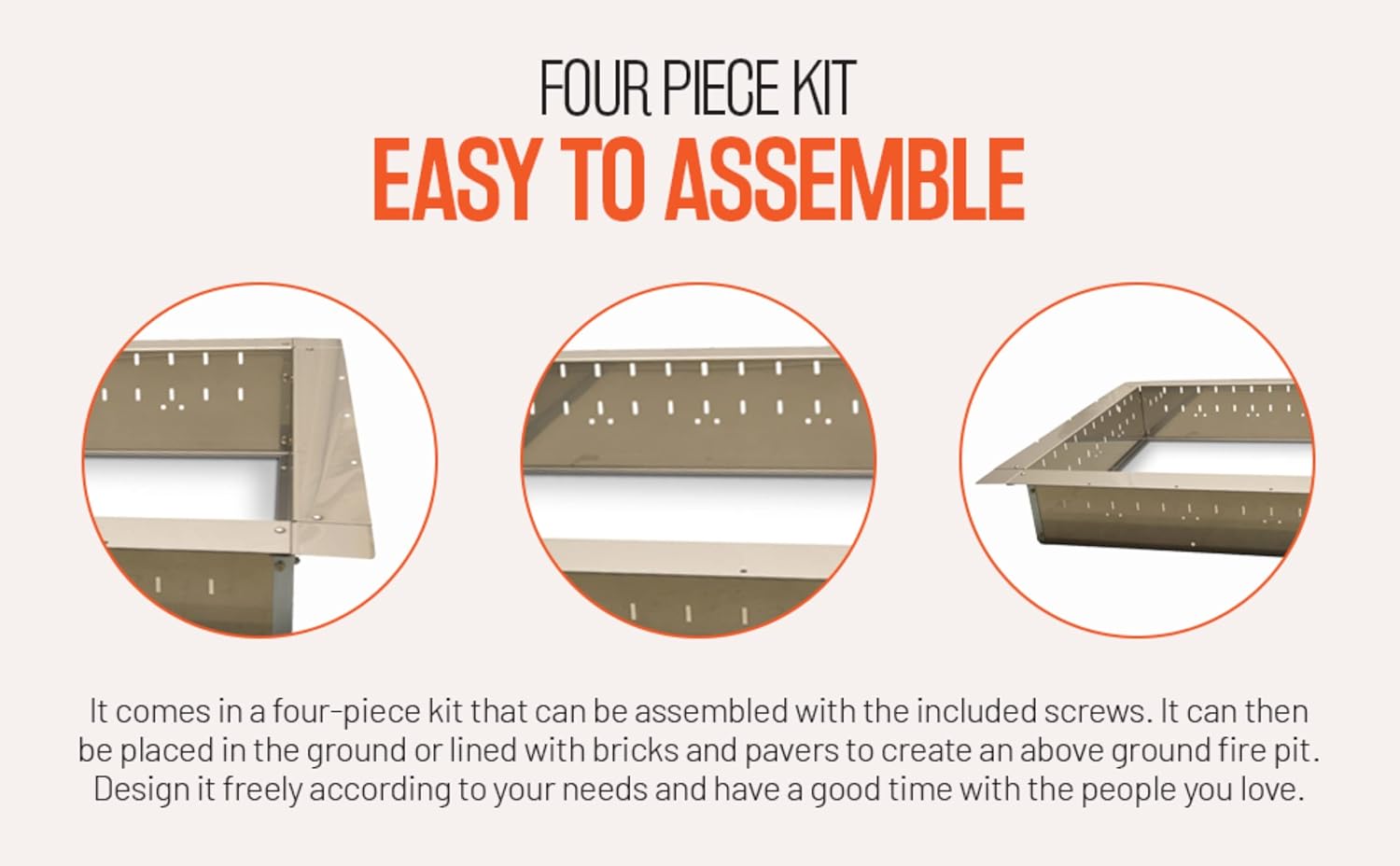 Firebuggz Heavy Duty Stainless Steel Fire Pit Ring Insert for Outdoors - 36