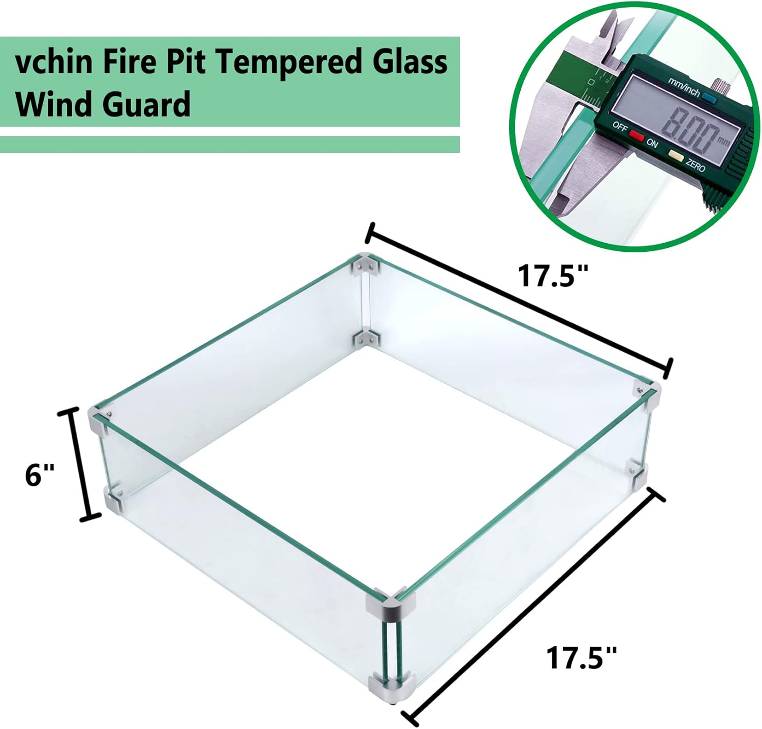 17.5 Fire Pit Wind Guard and Fire Glass for Propane Fire Pit, Decorate to Protect Your Fire Pit, Save Energy.