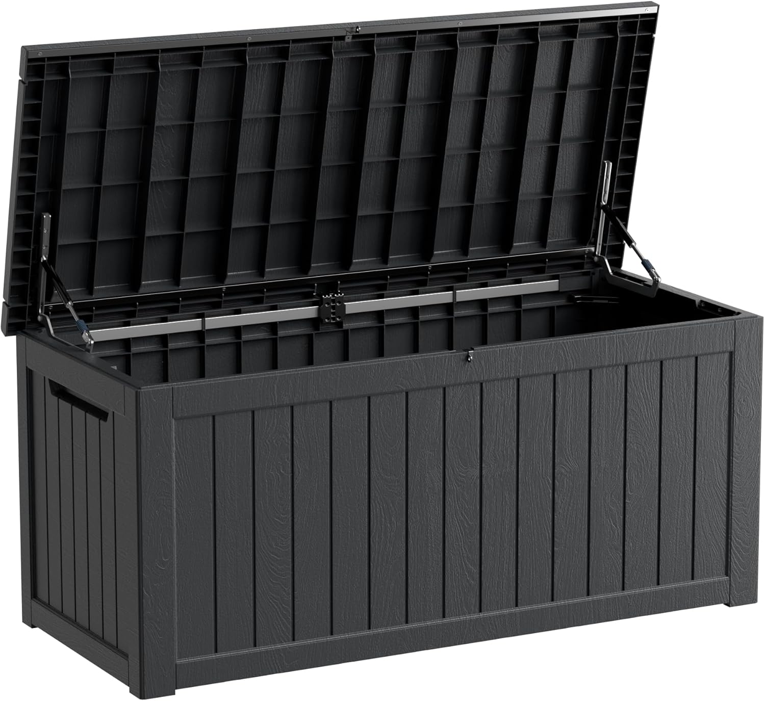 230 Gallon Resin Large Deck Box, Waterproof Outdoor Storage box for Patio Cushions, Garden Tools, Lockable (Black)