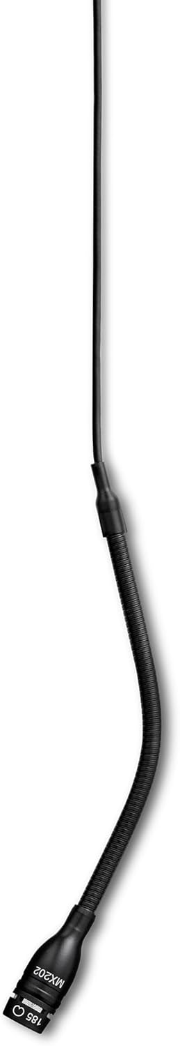 Shure MX202 Overhead Microphone - Black, Cardioid Condenser Mic with 3 Pin XLR Connector, Preamp Included (MX202B/C)