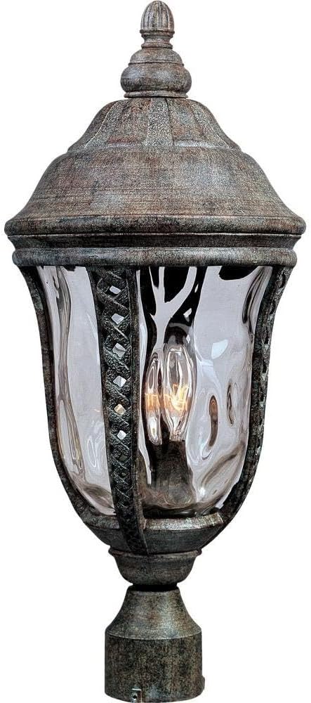 Maxim 3101WGET Whittier DC European Style Water Glass Outdoor Post/Pole Mount, 3-Light 180 Total Watts, 21