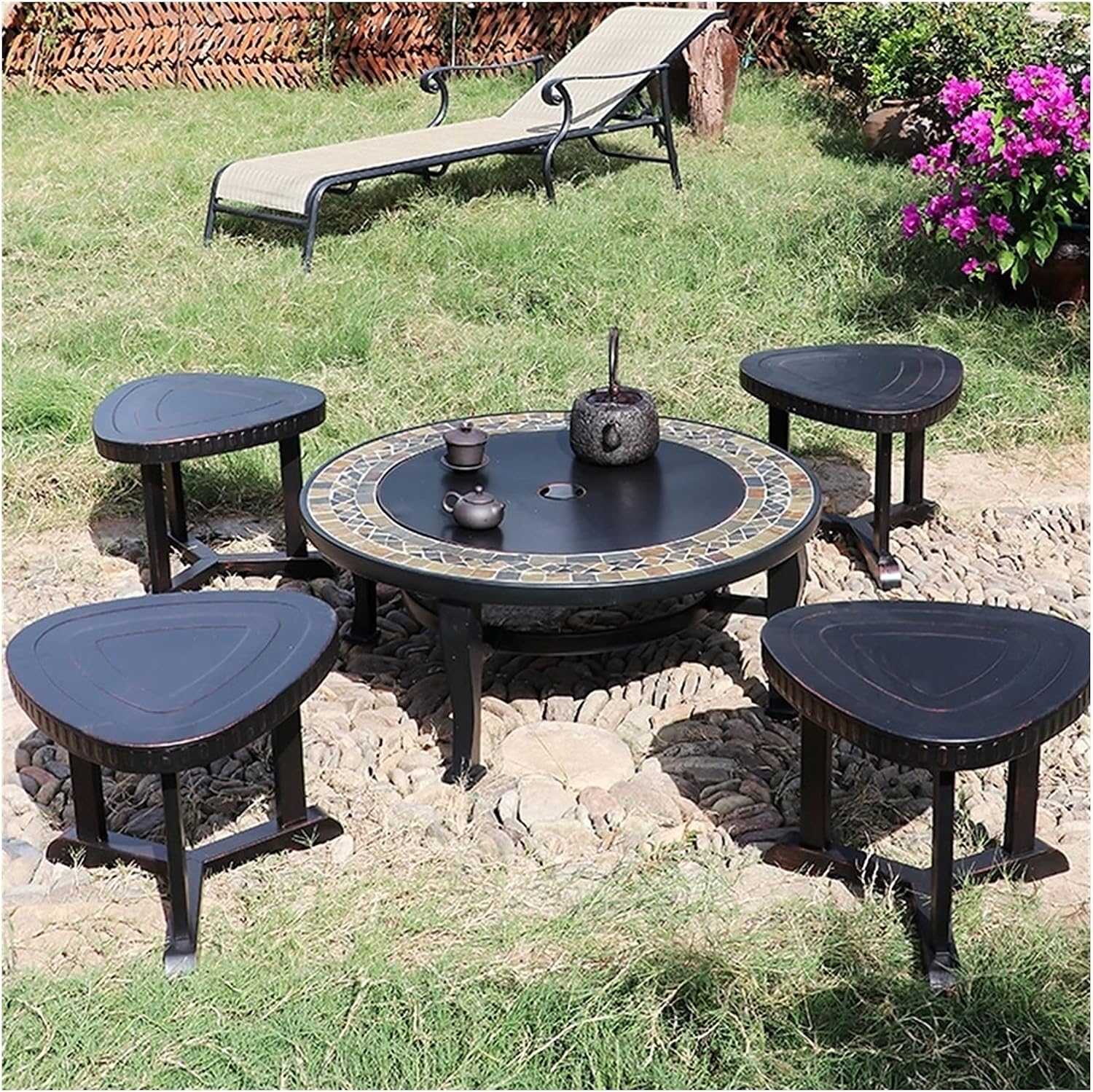 Fire Pits Outdoor Outdoor Fire Pit, Garden Party BBQ Cooking Fire Pit Barbecue Stove Stool Kit, New Home