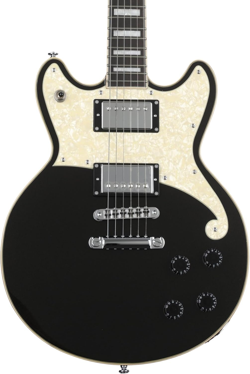 D'Angelico Premier Brighton Electric Guitar - Black Flake with Stopbar Tailpiece