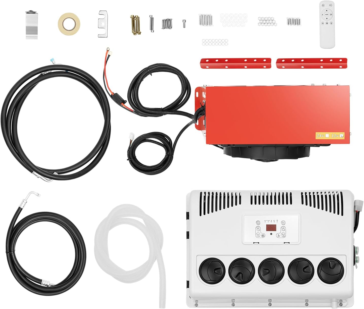 Truck Cab Air Conditioner Split, 30-50A RV Rooftop Air Conditioner, 11000 BTU Electric Mini Split Cooling Rapidly RV Truck Air Conditioner Unit, for RVs, Camper and Trucks, Etc