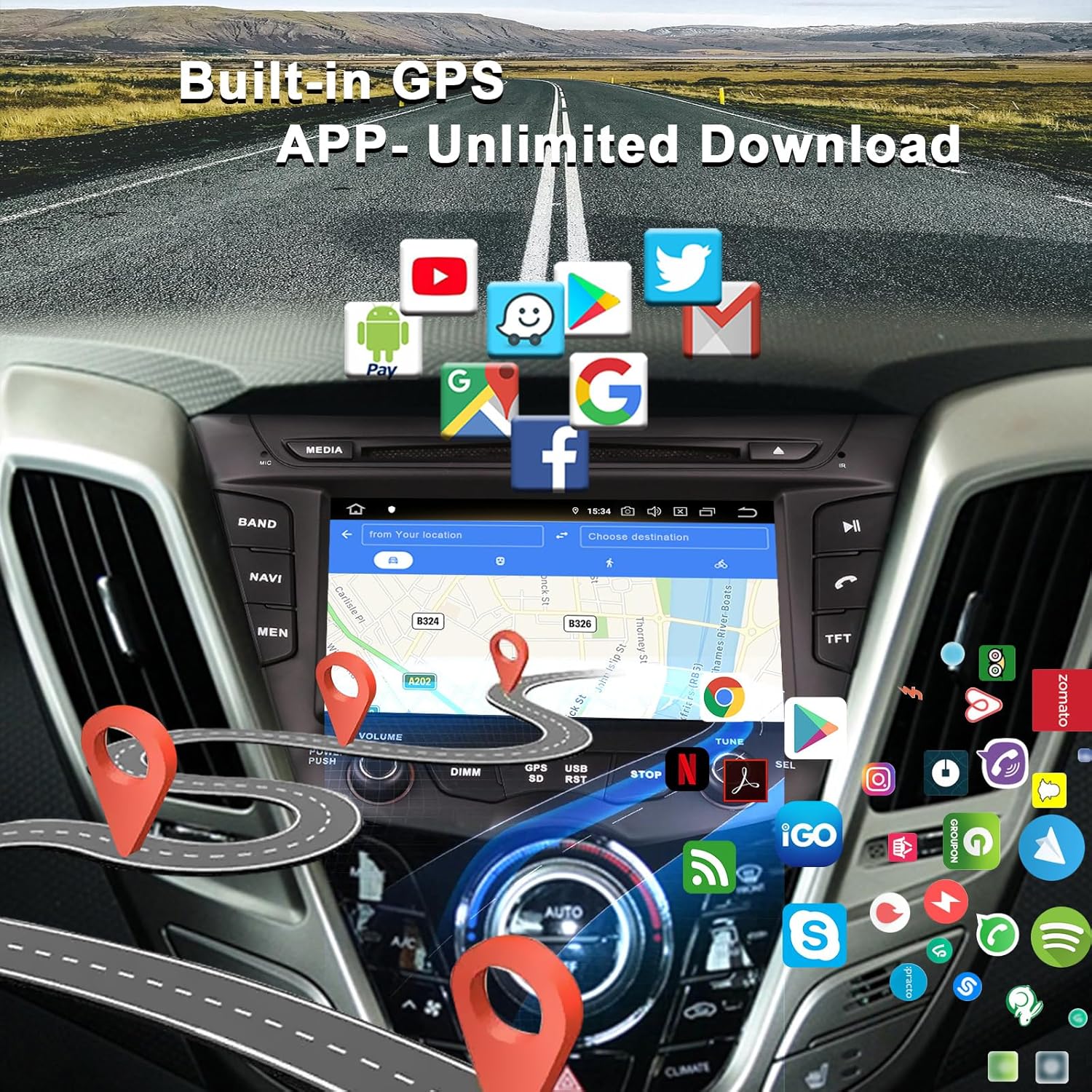 2025 New Android Car DVD Stereo Radio GPS for Hyundai Veloster 2011- Head Unit Multimedia Car Play and Android Auto Original Style Navigation Touch Screen Autoradio CANBUS Amplifier Multimedia Player