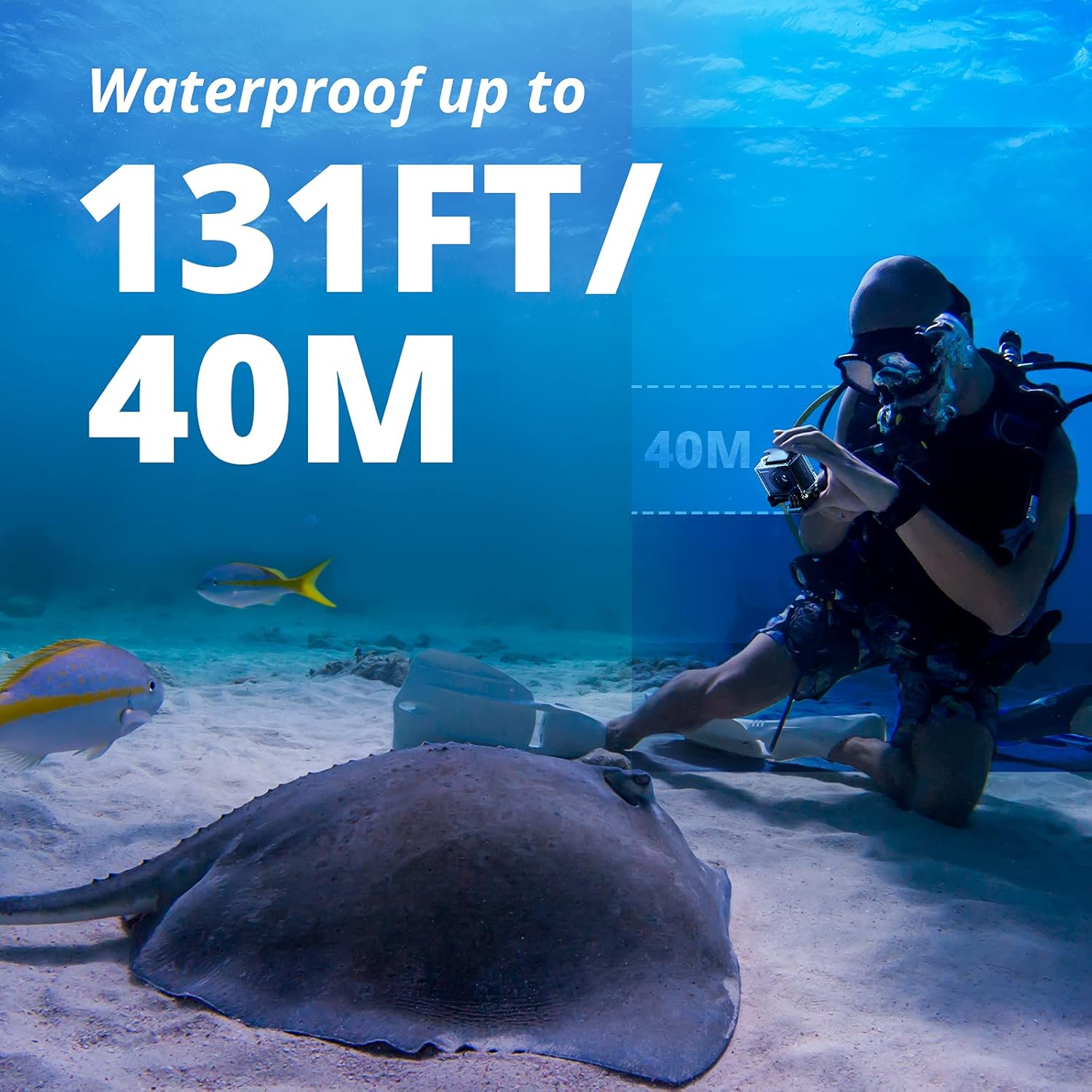 AKASO Brave 4 Pro 4K30 Action Camera with 256GB MicroSD U3 Card 131FT Underwater Waterproof Camera EIS Touch Screen Remote Control with 2x1350mAh Batteries and Helmet Accessories Kit Bundle