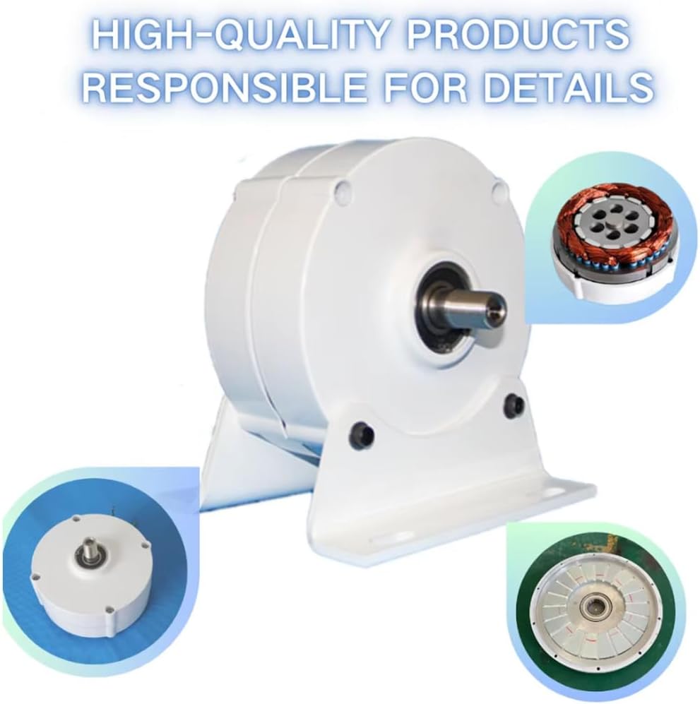 24V,HYZHANHONG Gearless Permanent Magnet Generator, 6000W 12V-220V Low Speed AC Alternator Generators Use for Wind Turbine Water Turbine (With Base+ Controller)